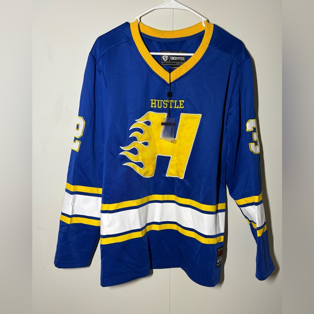 Hustler Hollywood Blue and Yellow Hockey Jersey